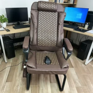 Multifunction Jade Massage Chair with Thermal Heating Red Photon and Vibration for Back Pain Relief and Deep Relaxation