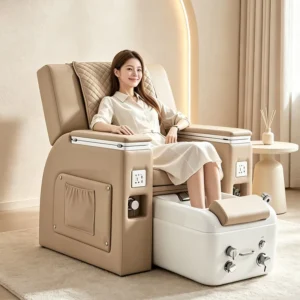 Nail Salon Pedicure Chair Ceramic Whirlpool Electric Adjustable Multi-Functional All-In-One Foot Spa Massage Recliner for