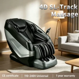 New 4D Adjustable Leg Zero Gravity Massage Chair Foot Reflexology Roller Dual SL Track Body 1 Year Warranty