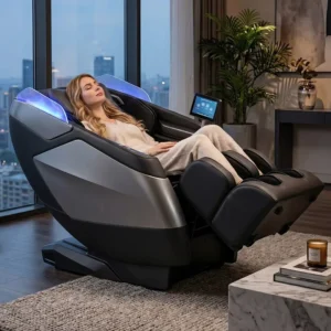 New Arrival AI Smart Massage Chair Recliner Dual Zero Gravity with 1350mm SL Track Negative Ion Air Purifier and Heat Therapy