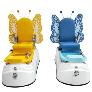 New Design Child Manicure Sofa Colorful LED Light Luxury Pink Nail Salon Pedicure Kid Spa Massage Chairs