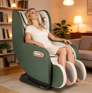 Nordic style Minimalist Massage Chair Skin friendly and Hydrolysis resistant PU Leather Enhances Home Decor
