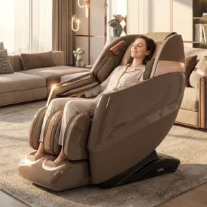 OYEAL Luxury Zero Gravity 4D Multi Functional Leather Body Foot Massage Chair Musical Function Modern Style Black Massager