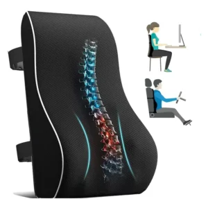 Office Chair Lumbar Support Cushion Relieve Back Pain Improve Posture Memory Foam Seat Back Seat Cushions & Pillow for Chair