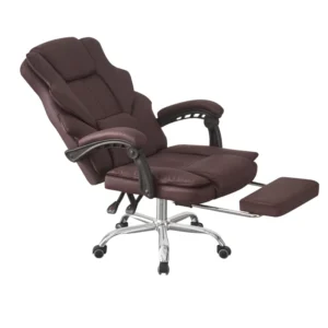 Office Chair with Massage Function and Comfortable Lumbar Support with Footrest