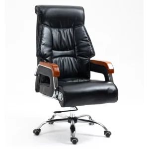 Office Portable Massage Chair Luxury Modern High End Office Chair Black Leather Swivel Chair with Massage Function
