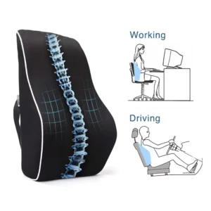 Orthopedic Foldable Comfort Floor Wheelchair Lumber Car Seat Back Rest Pillow Memory Lumber Back Support Pillow for Office Chair
