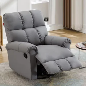 Oversized Extendable USB Charge Port Modern Soft Features Massage Electric Recliner Chair Sofa Adults PU Leather Revolving Metal