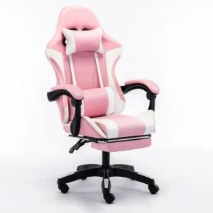 PU Leather Adjustable Height Massage Reclining Gaming Chair with Retractable Footrest 360 Swivel for E Sports Gamer Room