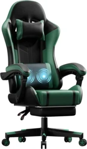PU Leather Ergonomic Video Game Seat Gaming Chair with 360° Swivel Lumbar Massage