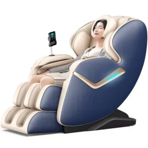 PU Leather Hot Cold Airbag Zero Gravity Massage Chair with Double S.L. Extended Guide Rails Body Massager Vibration