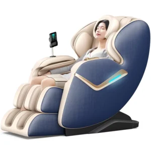 PU Leather Hot & Cold Airbag Zero Gravity Massage Chair with Double SL Extended Guide Rails Body Massager Vibration