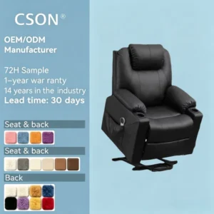 PU Leather Power Electric Medical Lift Riser Recliner Chair with Massage and Heat for Elderly and Disabled Patients