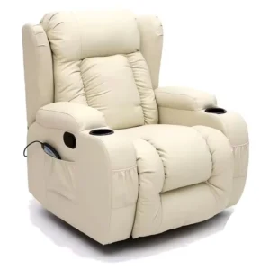 PU Leather Recliner Chair Swivel and Rocking Living Room Leisure Chair Electric Massage Sofa