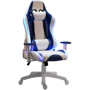 PU Leather Silla Gamer Height Adjustable Massage E sport Chair Racing Gaming Chair Rgb with Lights and Speakers