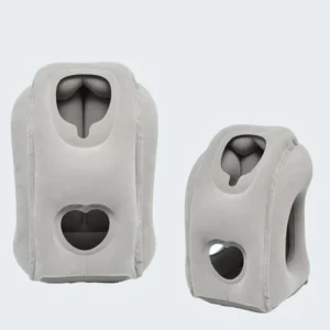 PVC Flocked Hug Inflatable Cushion Travel Foot Pillow Suitable for Desk Car Chair Foot Hug Pillow for Airplane Train Travel