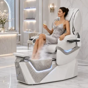 Pedicure Chair Massage Function Steam Function LED Light Remote Control Foot Bath Basin for Pedicure Salon