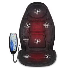 Phenitech Vibration Back Massager With Heat Massage Seat Cushion With 3 Vibrating Motors Heating Massage Chair Pad