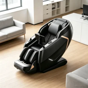 Popular Zero Gravity Luxury Modern ABS+PU Leather Body Air Bag Wrapped Large Screen Controlled Waist Back Heating Massage Chair
