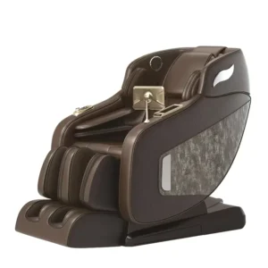 Portable Foldable 3D SL Track Full Body Electric Zero Gravity Massage Chair Intelligent Voice Control PU Leather