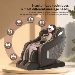 Portable Foldable 3D SL Track Full Body Electric Zero Gravity Massage Chair with Intelligent Voice Control