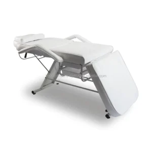 Portable Massage Table Full Body Beauty Bed Facial with 2 Drawers Height Adjustable White Esthetician Chair for Salon
