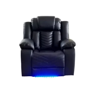 Power Electric Single Recliner Chair LED Light Massage Functional Fabric Living Room Furniture OEM ODM