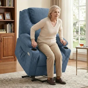 Power Lift Recliner Chair with 8 Point Massage Heat and USB Port Electric Motorized Lift Assist Sofa for Elderly with Cup Holder