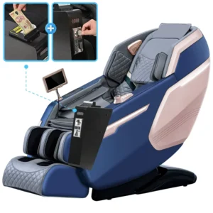 Premium 4D Full Body Airbag Commercial Coin Operated Massage Chair with Bluetooth Intelligent Voice Control and Musical Function
