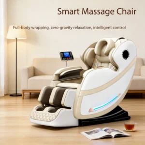 Premium PU Leather SL Rail Full Body Heating Shiatsu Recliner Massage Chair