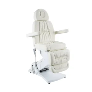 Premium White Gold Electric Adjustable Salon Eyelash Cosmetic Facial Chair 3 Motors Beauty Recliner Nude Massage Bed