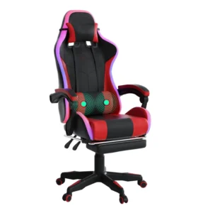 Pressure Relief Design Full Body Support Massage Function Modern Design Home E-sports Gaming Chair with Footrest Easy Assembly