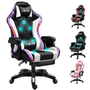 Pu Leather Massage Computer Game Chair Silla Gamer Racing RGB Gaming Chairs With Lights And Speakers