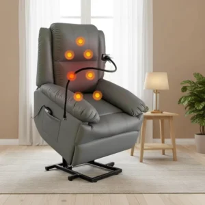 Reclinable Eléctrico Leather Remote Power Electric Lift Geriatric Recliner Chair for the Elderly with Massage and Heat
