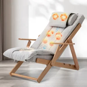 Recliner Chair with Heating and Massage Foldable Massage Chair with Shiatsu Kneading and Vibration for Body Relaxation