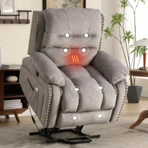 Recliner Massage Heated Flat Lay Short People Wood Fabric Leather Side Pocket Extendable Power Lift Sofa Home Lift Chair