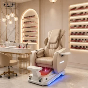 Remote Control Custom Electric Pedicure Chair Fiberglass Bowl Whirlpool Foot Massage Nail Spa Chair with LED
