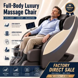Remote Control Foldable Zero Gravity Full Body Airbag Home Office Use 8D 5D Hot Compress Professional Massage Chair