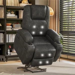 Remote Vibration Massage Power Lift Recliner Chair Electric Reclining Sofa for Elderly with Cup Holder for Aged Care Living Room