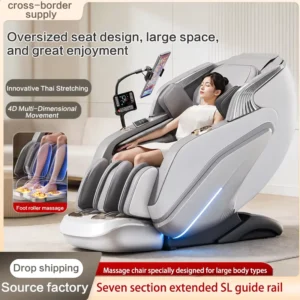 SL Track 4D Zero Gravity Electric Massage Chair Full Body Airbag Compression Shiatsu Bluetooth Music Enabled Sofa Recliner