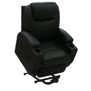 SX 80940S Power Lift Recliner with 8 Vibration Massage Heating Single Motor Two USB Charging Two Cup Holders Metal Frame OEC7#