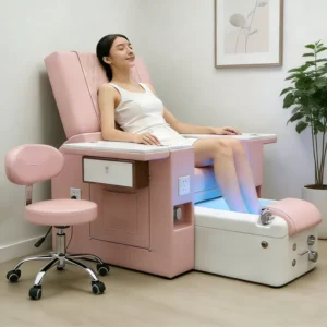 Salon Luxury pink Foot Spa Massage Manicure and Pedicure Chaira Pedicure Chair Manicure Chair Luxury Pedicure Spa Massage Chair