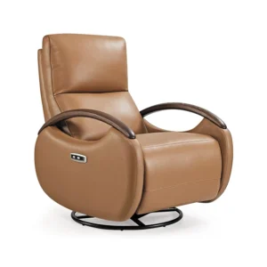 Single Person Modern Genuine Leather Electric Sofa Chair Multifunctional Recliner Massage Feature Rotation Shaking Revolving