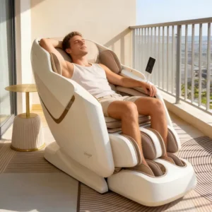 Smart Full Body Massage Chair with 128cm Ergonomic Rail & Multi Environment Resistant Microfiber Leather