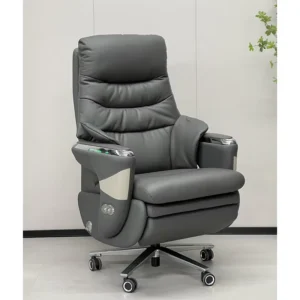 Smart Massage Electric Leather Boss Chair Aluminum Alloy Rotating Modern Simple Design Reclining Nap E sports Office Chair