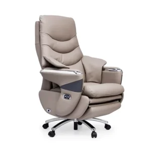 Smart Massage Electric Leather Boss Chair Aluminum Alloy Rotating Modern Simple Design Reclining Nap E sports Office Chair