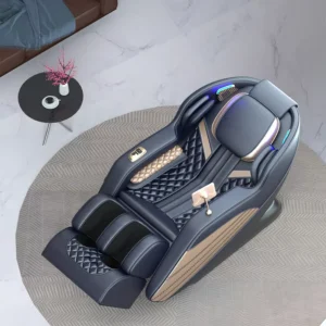 Stock 3D Full Body PU Shiatsu Massage Chair Portable Waist Heating Feature with Music Function for Home Office Use