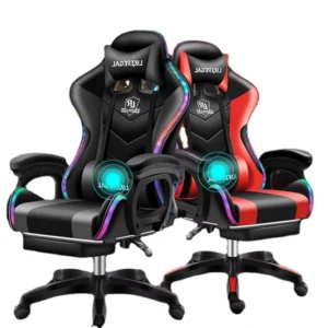Swivel Ergonomic Leather Led Computer Game Chair Racing Cadeira Silla Gamer Rgb Gaming Chairs With Footrest And Massage