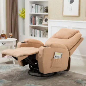 Swivel Rocker Chair Manual Reclining Sofa Adjustable Leisure Lounge Sofa for Waiting Living Room Bedroom Apartment Hotel Office