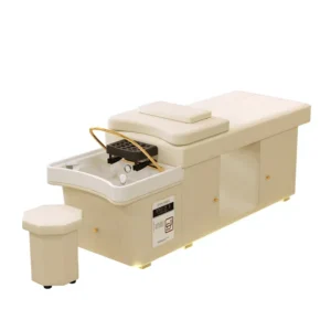 Thai Head Spa Therapy Massage Table Water Circulation Fumigation High Density Sponge Solid Wood Frame Leather Beauty Salon